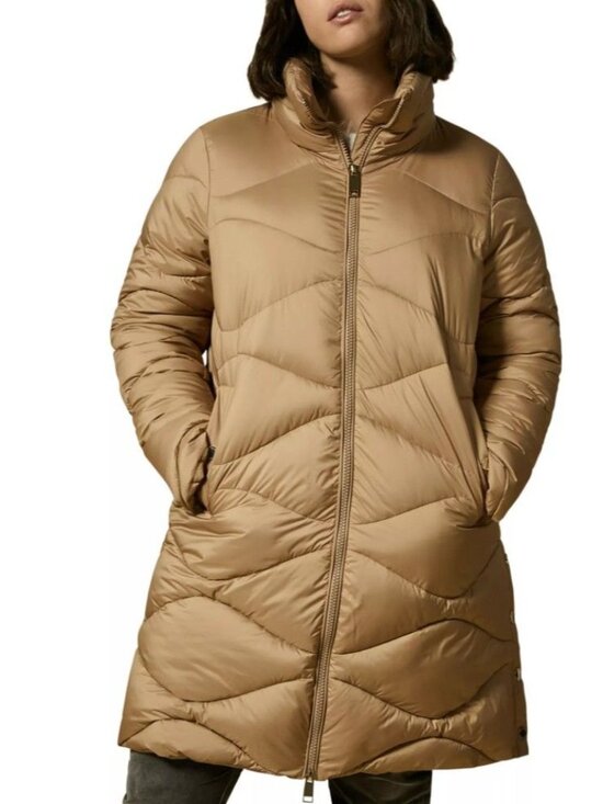 Marina Rinaldi Panfilo Puffer Quilted Coat Jacket Tan Size 16 NWT - Picture 1 of 10